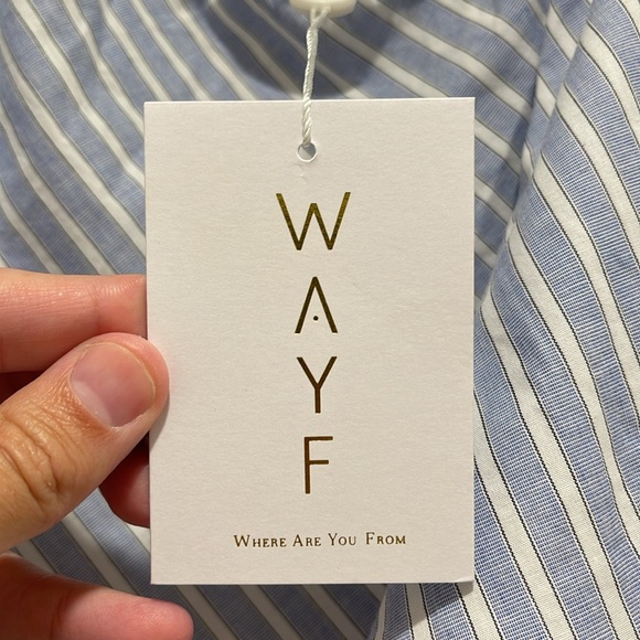 Wayf Striped Top NWT Size XS Light Blue Off Shoulder - Picture 4 of 7